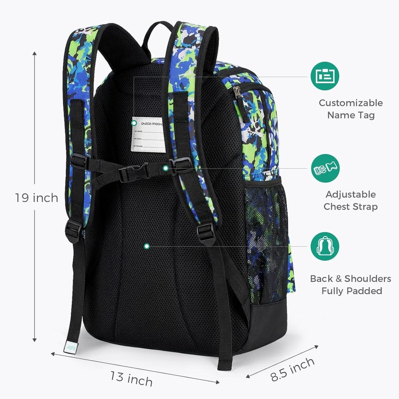 Choco Mocha Swim Bag for Kids - Swim Backpack for Boys Teens, 35L Waterproof Swimming Backpack with Wet/Dry Compartments for Swimmers, Pool, Beach and Swim Lessons, Camo Green - Image 5